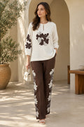 Ivory Floral Embroidered Co-Ord Set