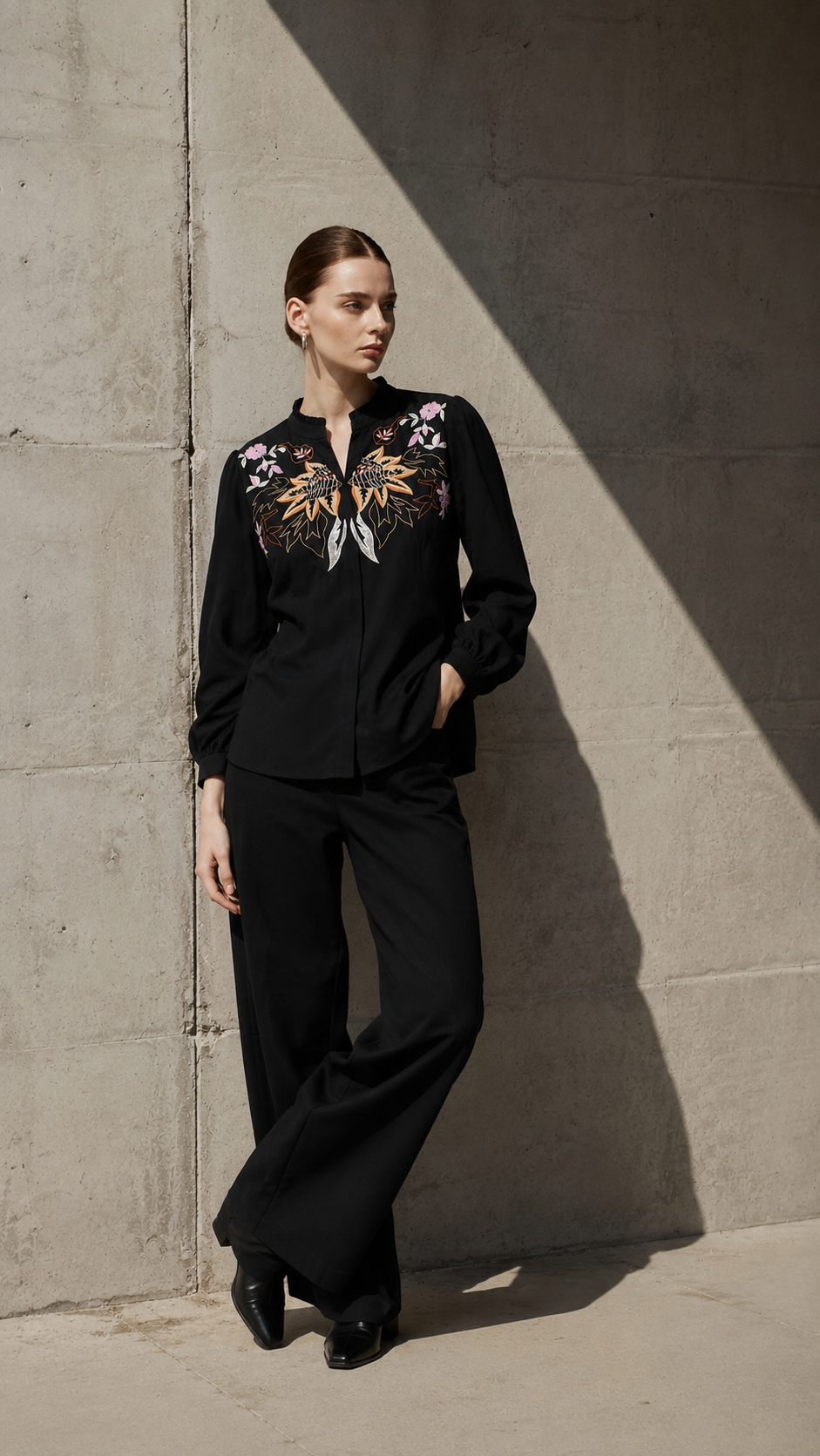 Midnight Garden Embroidered Shirt