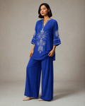 Royal Azure Embroidered Co-Ord Set