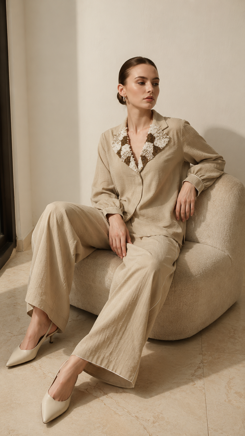 Pearl Dune Embellished Co-Ord Set
