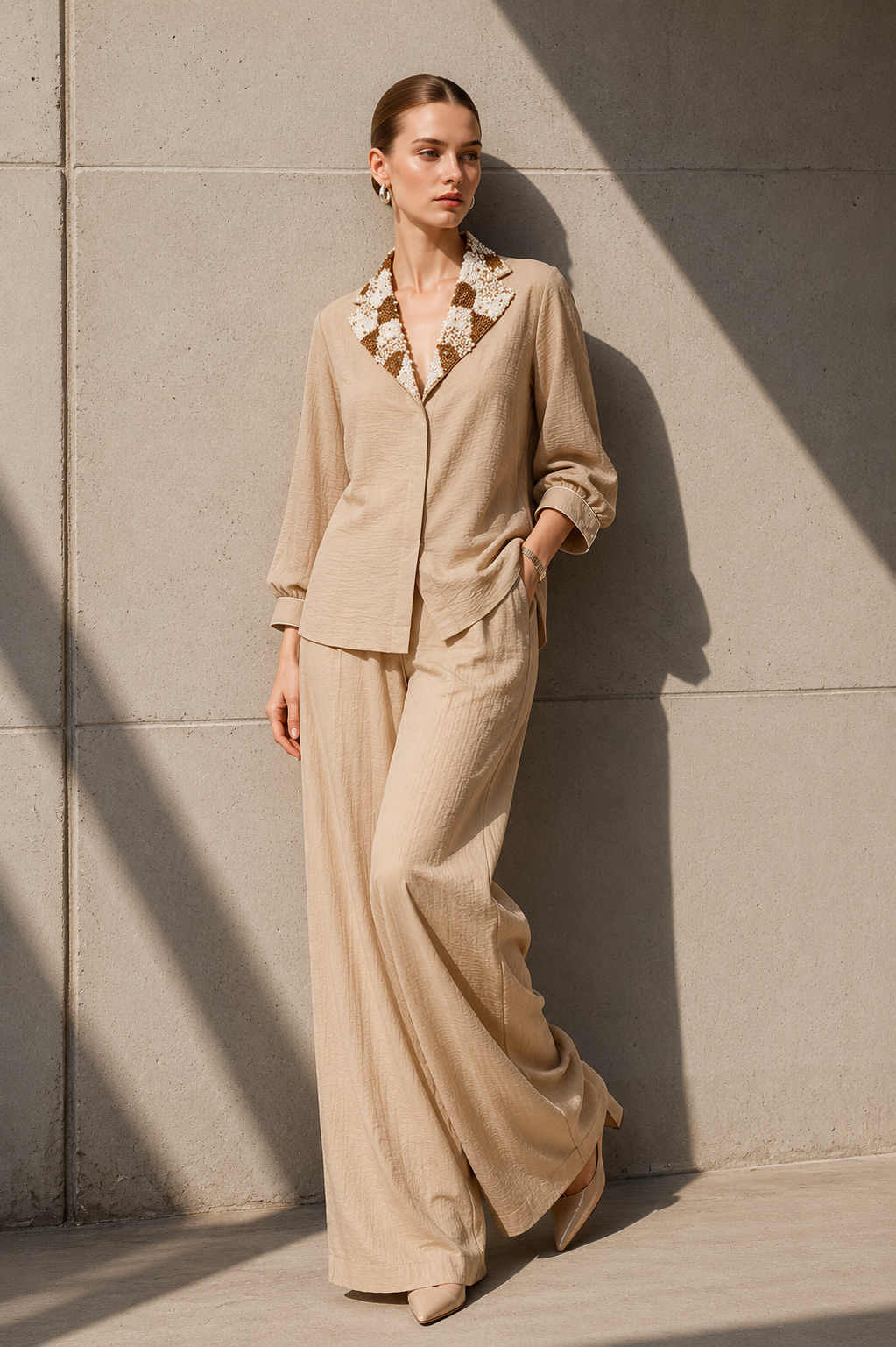 Pearl Dune Embellished Co-Ord Set