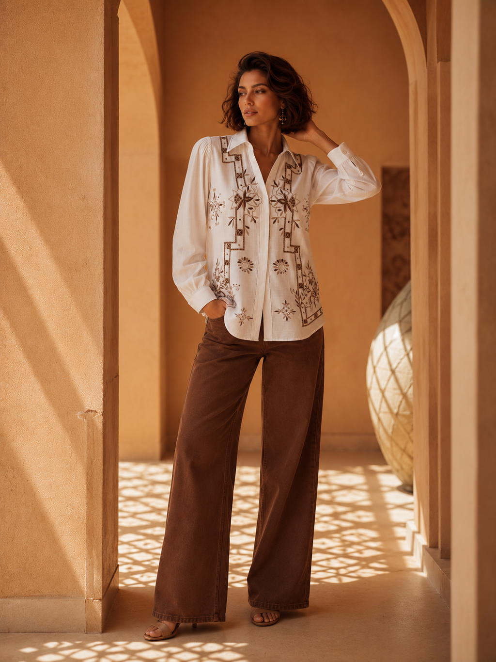 Ivory Heritage Embroidered Shirt