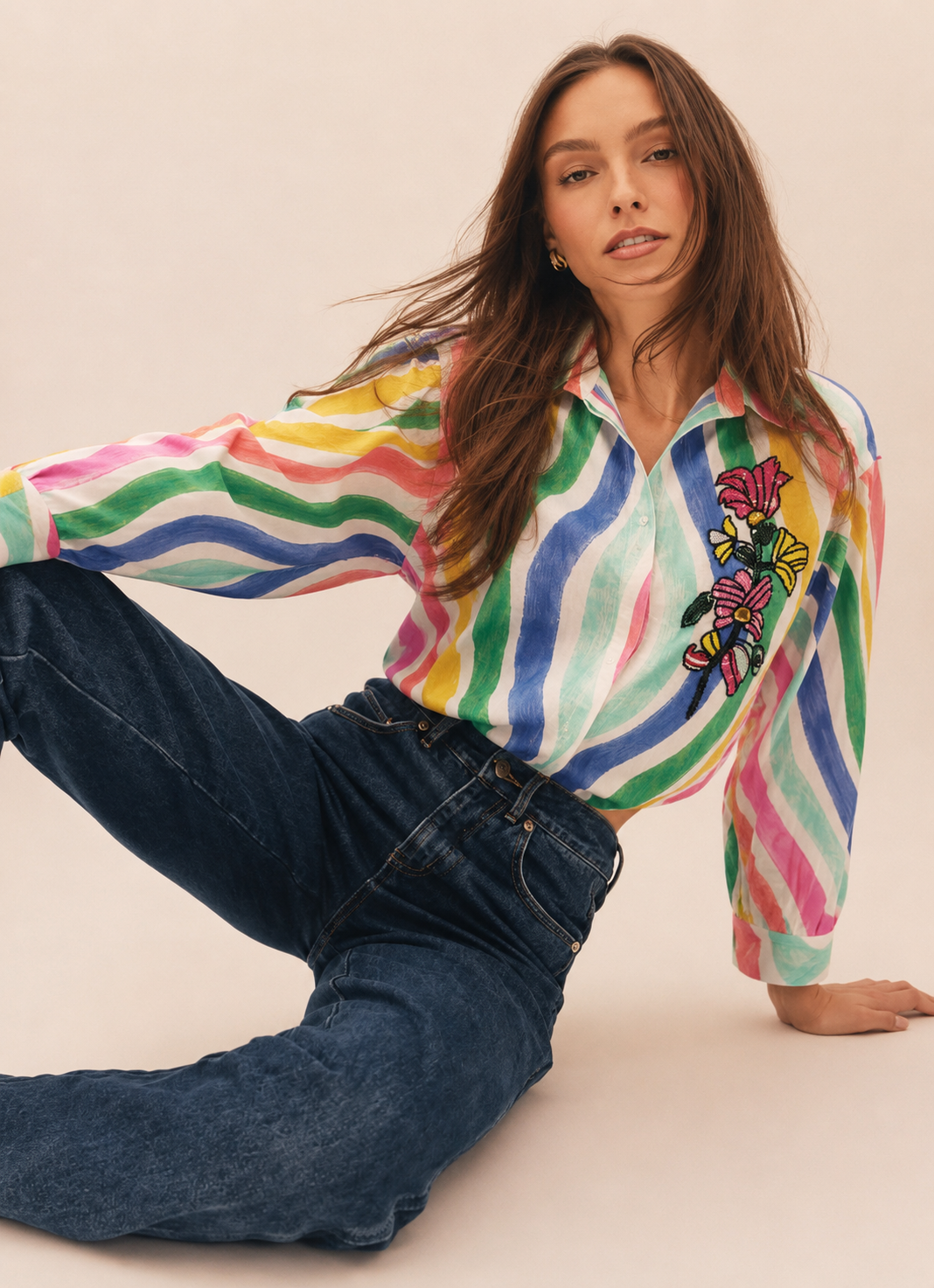 Rainbow Bloom Statement Shirt