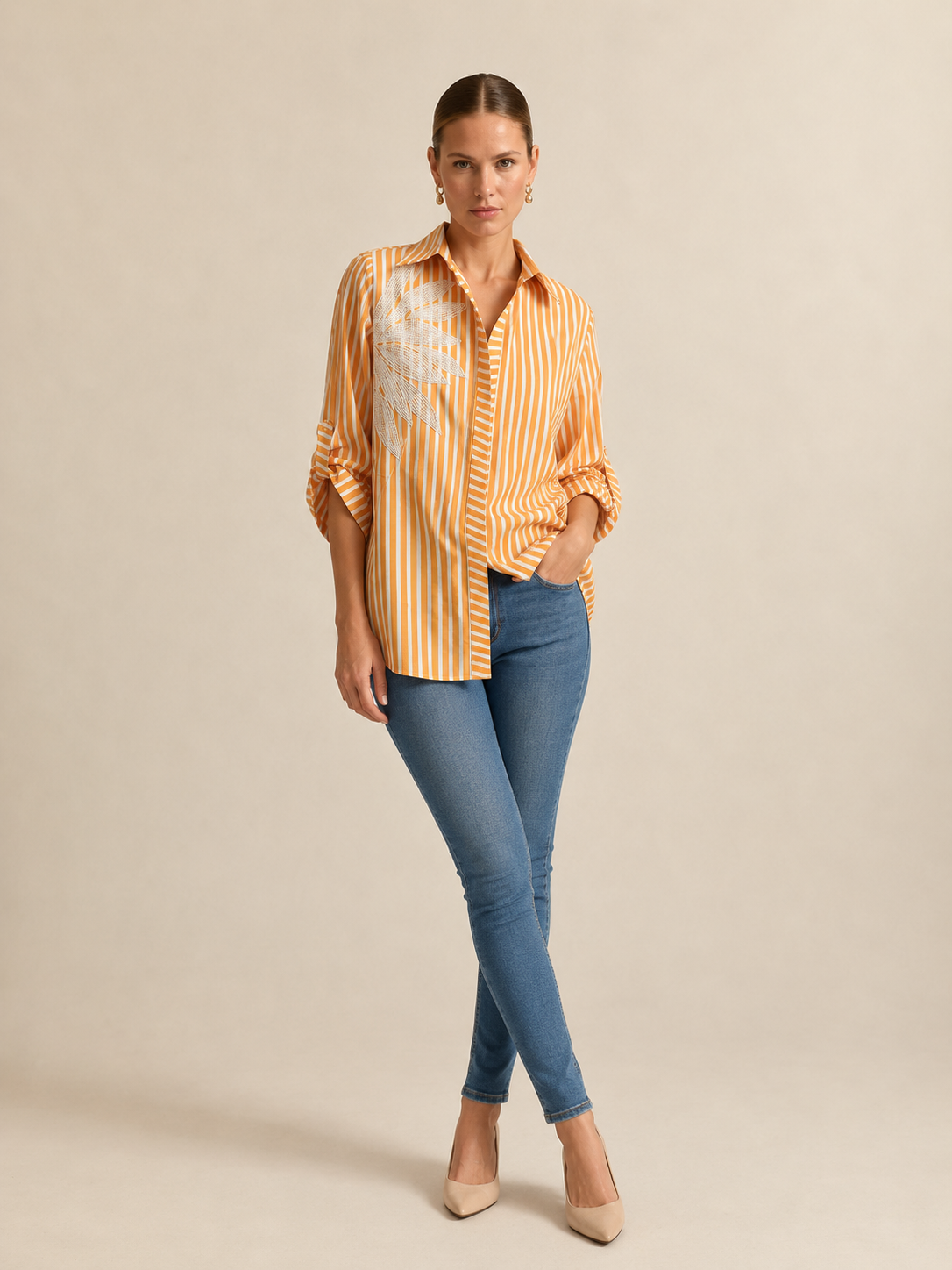 Sunlit Stripe Embroidered Shirt