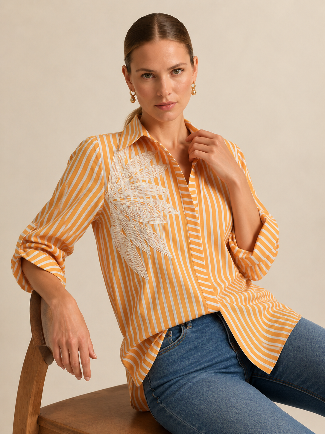 Sunlit Stripe Embroidered Shirt