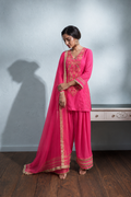 Royal Fuchsia Embroidered Kurta Set