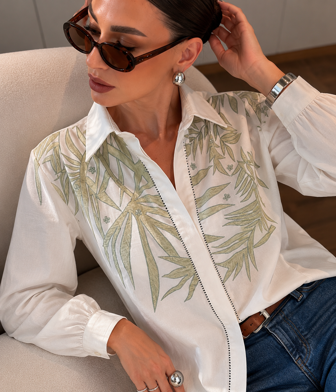 Classic Tropical Applique Shirt