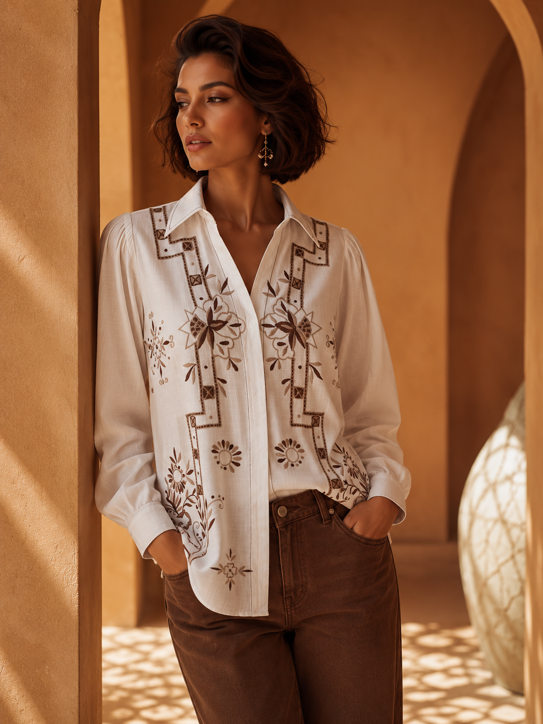 Ivory Heritage Embroidered Shirt
