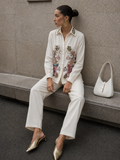 White Floral Embroidered Co-ord set